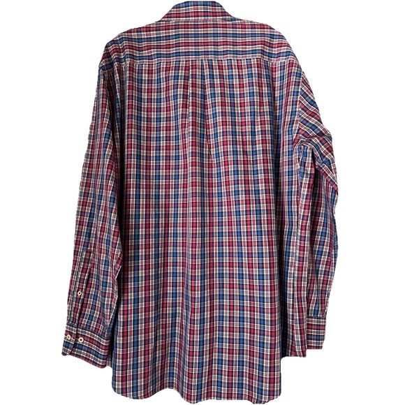 Peter Millar Shirt Mens XL  Blue Plaid 100% Cotton Long Sleeve Button Down - Picture 3 of 13